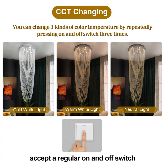 Virella Draped Beaded Chandelier 45W 3CCT – 60cm