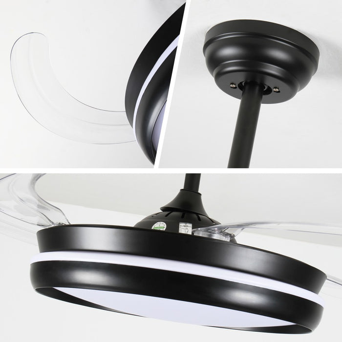 Windora Cyra 42" Black Halo DC Ceiling Fan w/ 3CCT LED Remote Control