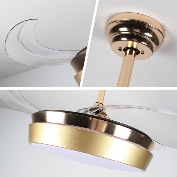 Windora Solara 42" Gold Rim DC Ceiling Fan w/ 3CCT LED Remote Control