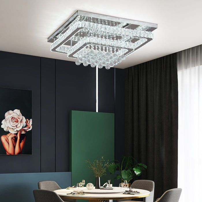Mira 80W Tri-Colour Dimmable Crystal Chandelier – 62cm
