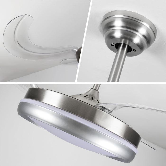 Windora Halden 42" Steel Retractable Blade DC Ceiling Fan w/ 3CCT LED Remote