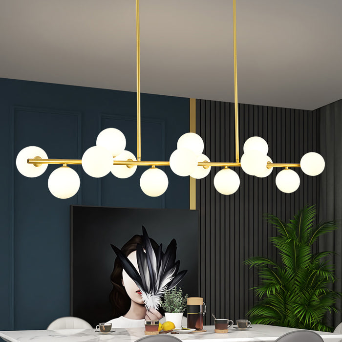 Mid-Century 15 Globe Linear Pendant 1.5m Gold/Black