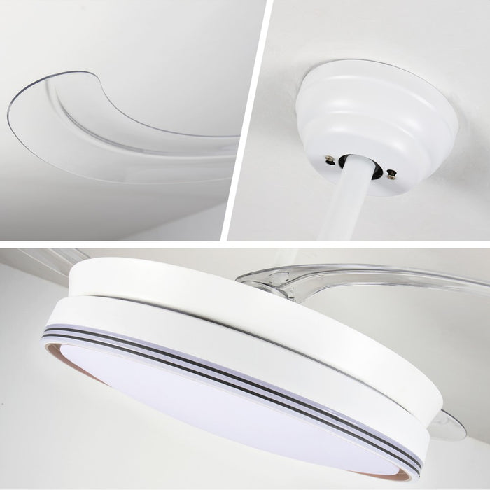 Windora Luno 42" Retractable Blade DC Ceiling Fan w/ 3CCT LED Remote Control
