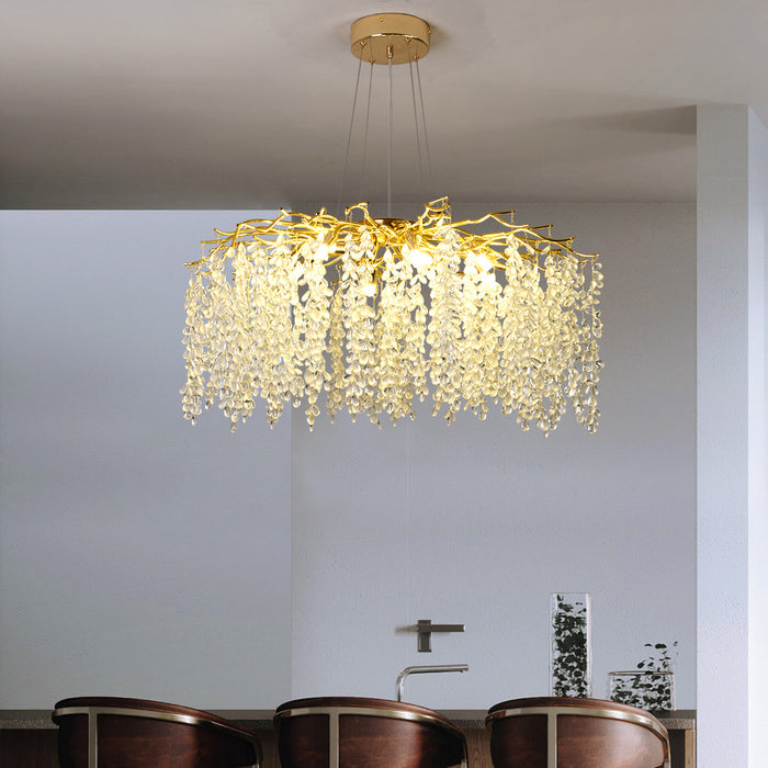 Golden Wisteria Crystal Chandelier