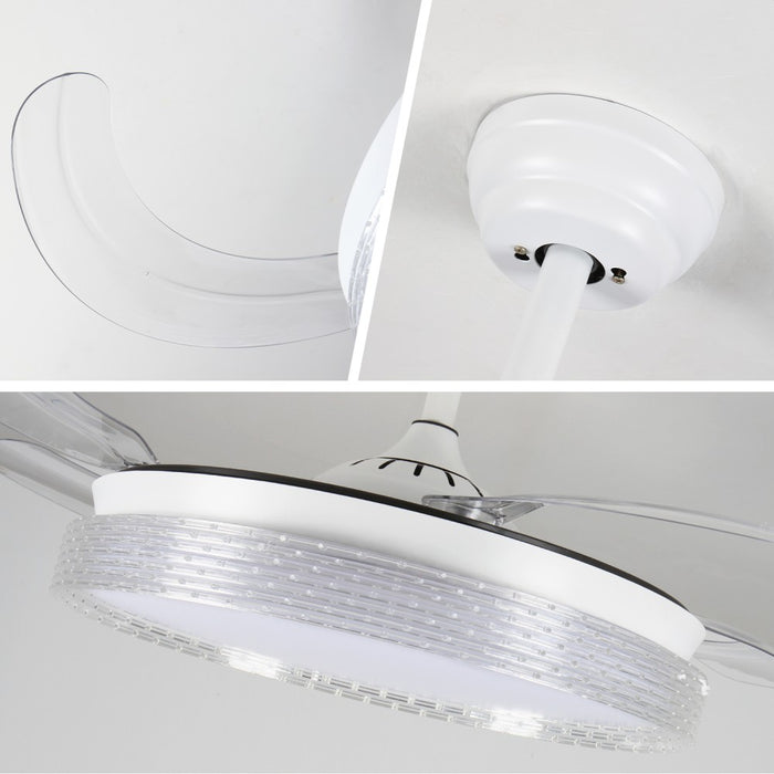 Windora Liora 42" White Weave DC Ceiling Fan w/ 3CCT LED Remote Control
