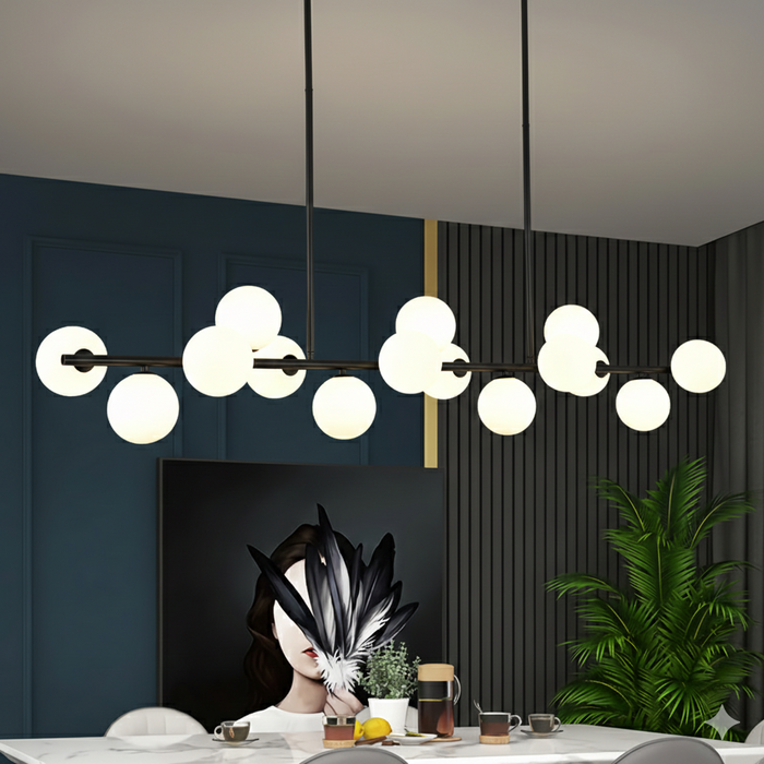 Mid-Century 15 Globe Linear Pendant 1.5m Gold/Black