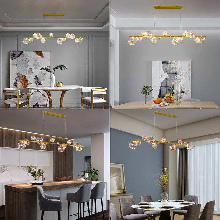 8/12 Orb Gold Bar Pendant Light