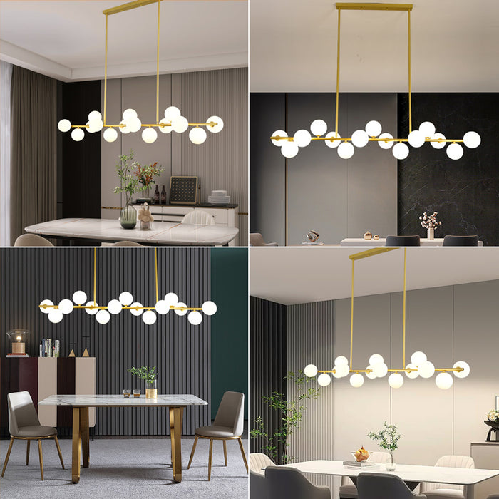 Mid-Century 15 Globe Linear Pendant 1.5m Gold/Black
