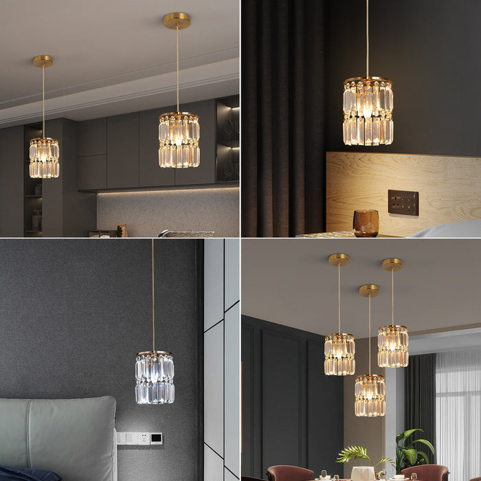 Crystal Pendant Light 3CCT Dining Kitchen Island Ceiling Lamp Bulb Included