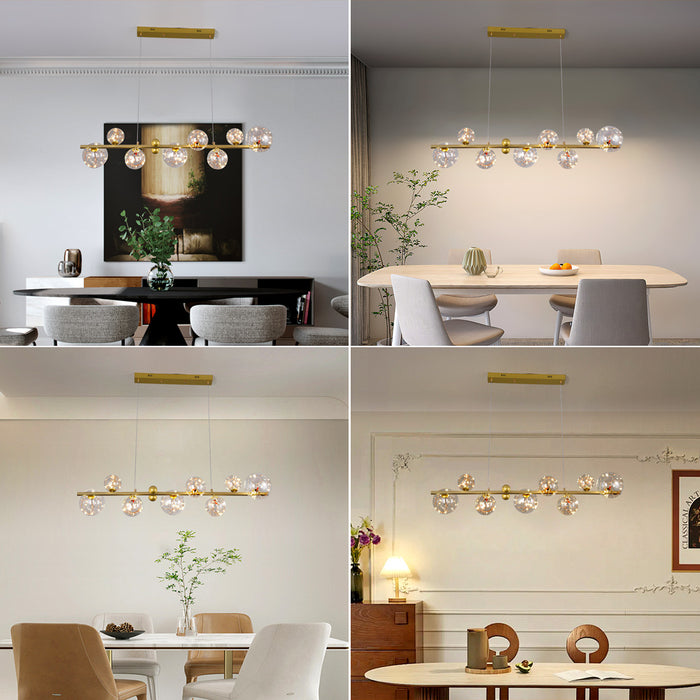 8/12 Orb Gold Bar Pendant Light