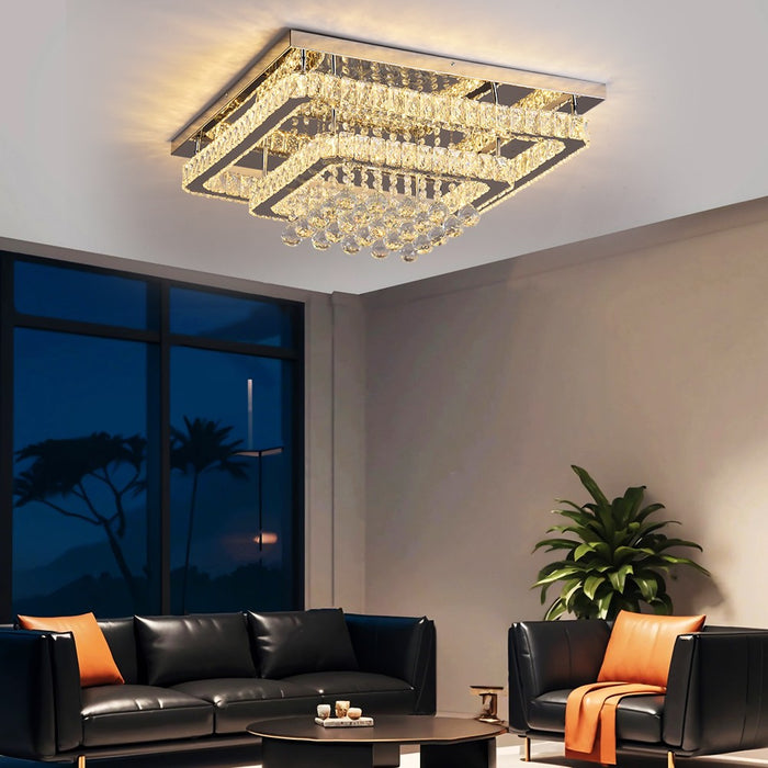 Mira 80W Tri-Colour Dimmable Crystal Chandelier – 62cm
