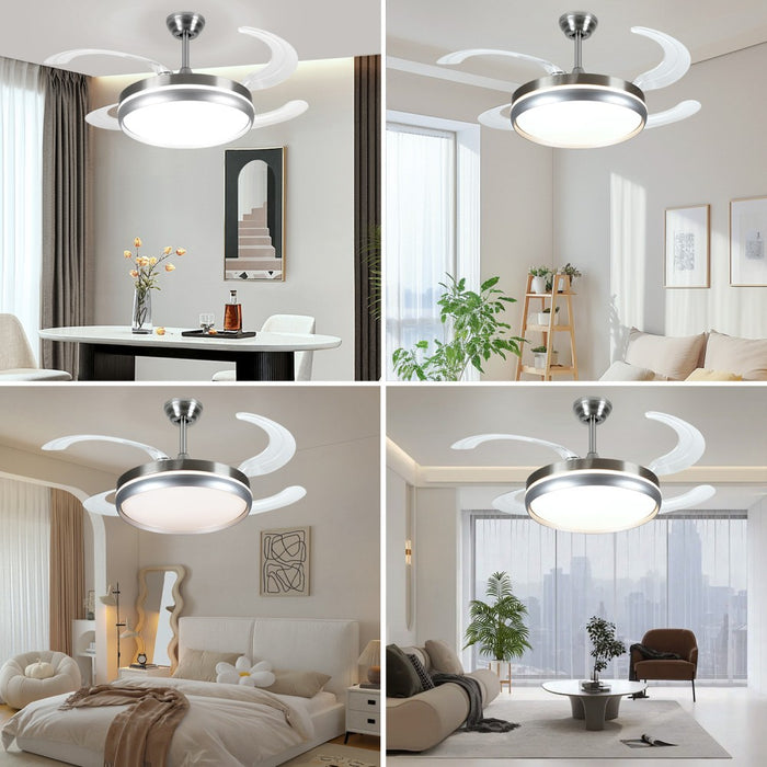 Windora Halden 42" Steel Retractable Blade DC Ceiling Fan w/ 3CCT LED Remote