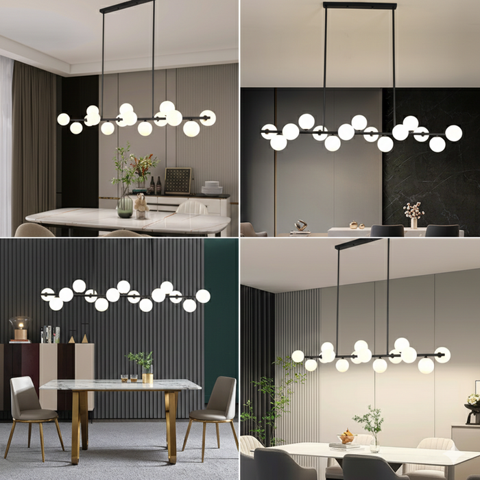 Mid-Century 15 Globe Linear Pendant 1.5m Gold/Black