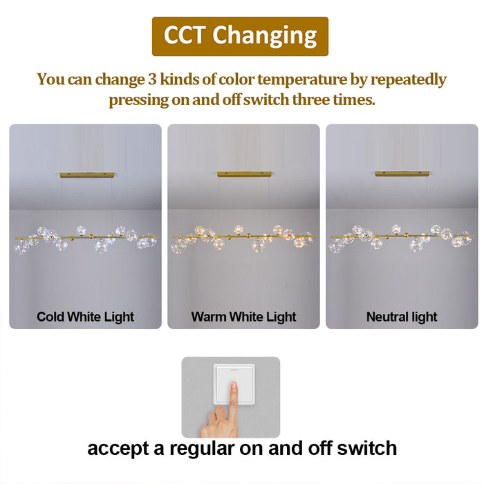 8/12 Orb Gold Bar Pendant Light