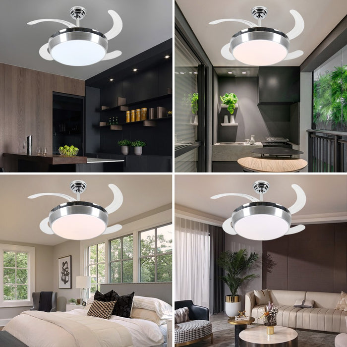 Windora Aether 42" Brushed Steel DC Ceiling Fan w/ 3CCT LED Remote Control