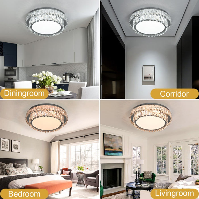 Virelle 60W Tri-Colour Dimmable Crystal Chandelier