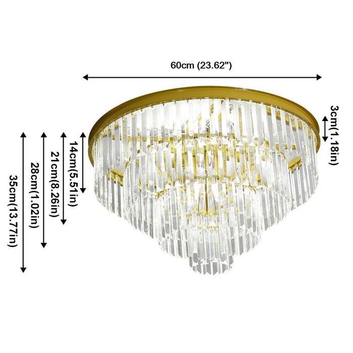 Brionne Crystal Tiered Flush Mount Chandelier 60/80cm Gold/Black