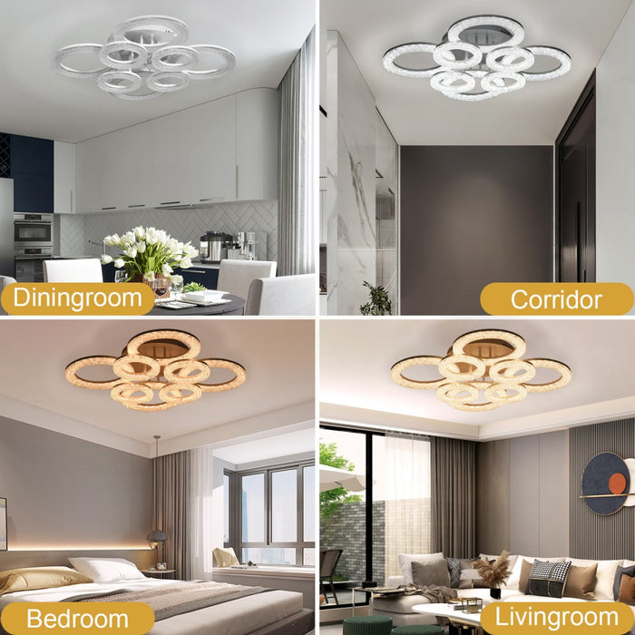 Sarita 104W Tri-Colour Dimmable Ceiling Light – 70 cm