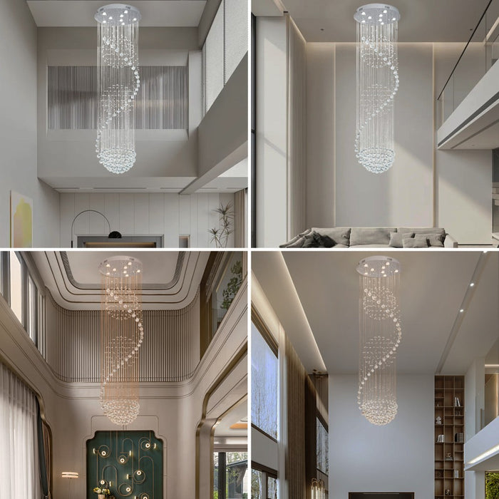 Lunarelle Grand Spiral Crystal Chandelier 3CCT – 60cm / 80cm