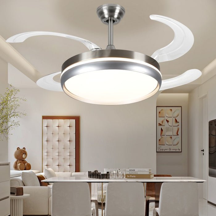 Windora Halden 42" Steel Retractable Blade DC Ceiling Fan w/ 3CCT LED Remote