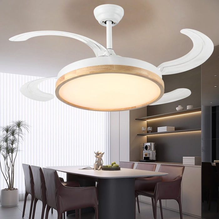Windora Brielle 42" Wood Accent DC Ceiling Fan w/ 3CCT LED Remote Control