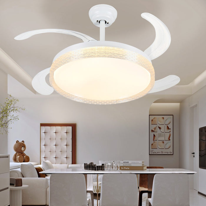 Windora Liora 42" White Weave DC Ceiling Fan w/ 3CCT LED Remote Control