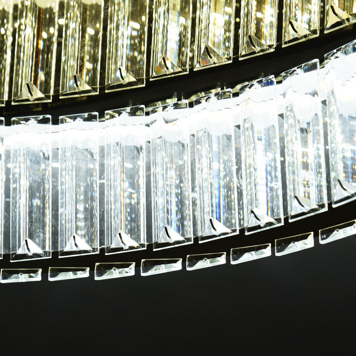 Olympia 62W Tri-Colour Dimmable Crystal Ring Chandelier – 59cm