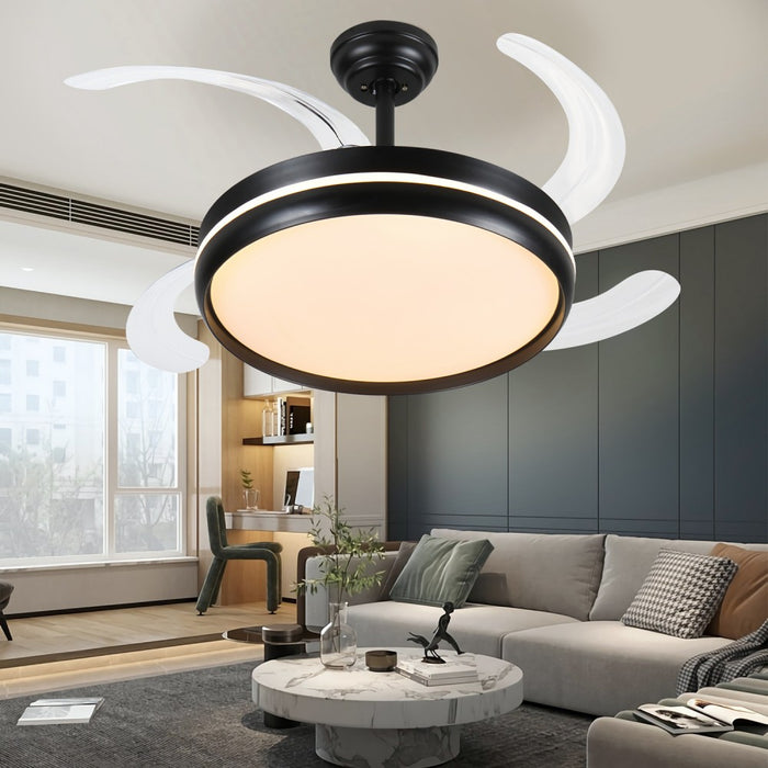 Windora Cyra 42" Black Halo DC Ceiling Fan w/ 3CCT LED Remote Control