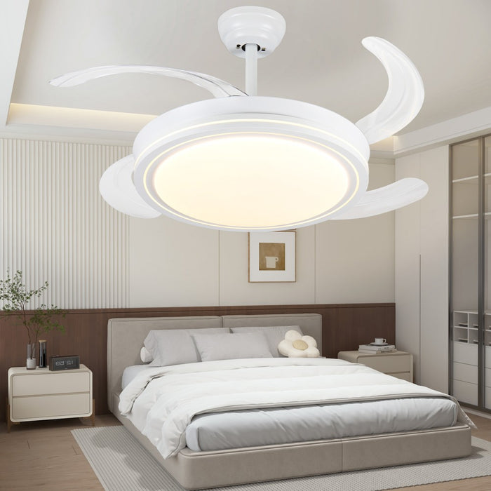Windora Celeste 42" White Minimalist DC Ceiling Fan w/ 3CCT LED Remote Control