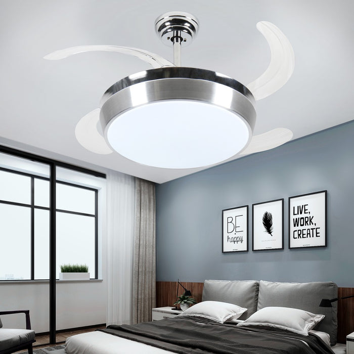 Windora Aether 42" Brushed Steel DC Ceiling Fan w/ 3CCT LED Remote Control