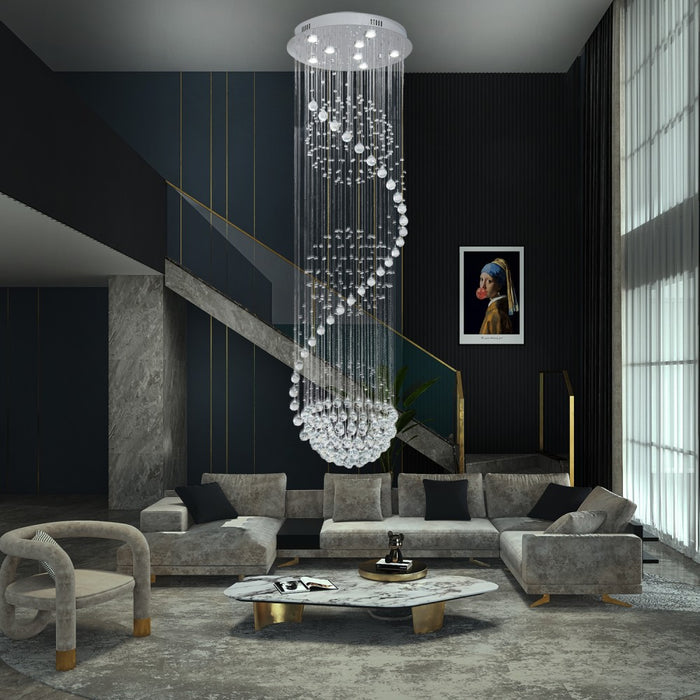 Lunarelle Grand Spiral Crystal Chandelier 3CCT – 60cm / 80cm