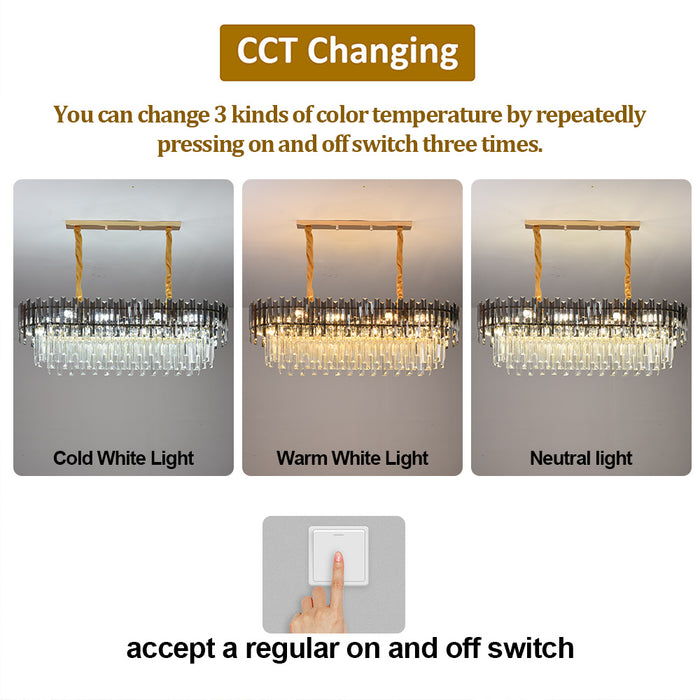 Noelle 8-Light Linear Crystal Chandelier 90cm