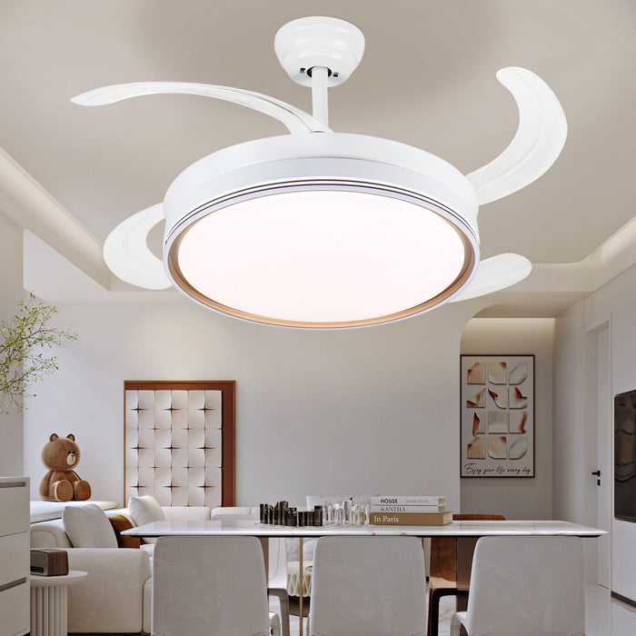 Windora Luno 42" Retractable Blade DC Ceiling Fan w/ 3CCT LED Remote Control