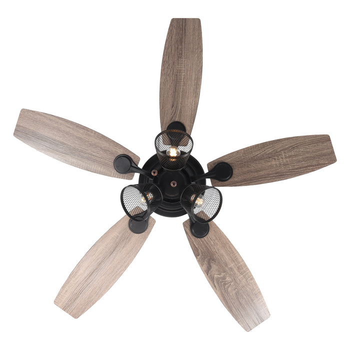 Windora Riven 48" Industrial Cage Light AC Ceiling Fan with E27 Light