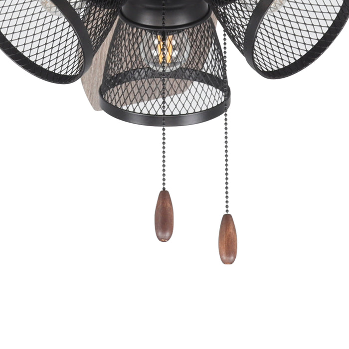 Windora Riven 48" Industrial Cage Light AC Ceiling Fan with E27 Light