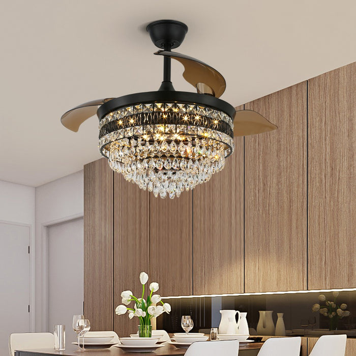 Windora Valencia 42" Crystal Chandelier DC Ceiling Fan w/ 3CCT Dimmable LED