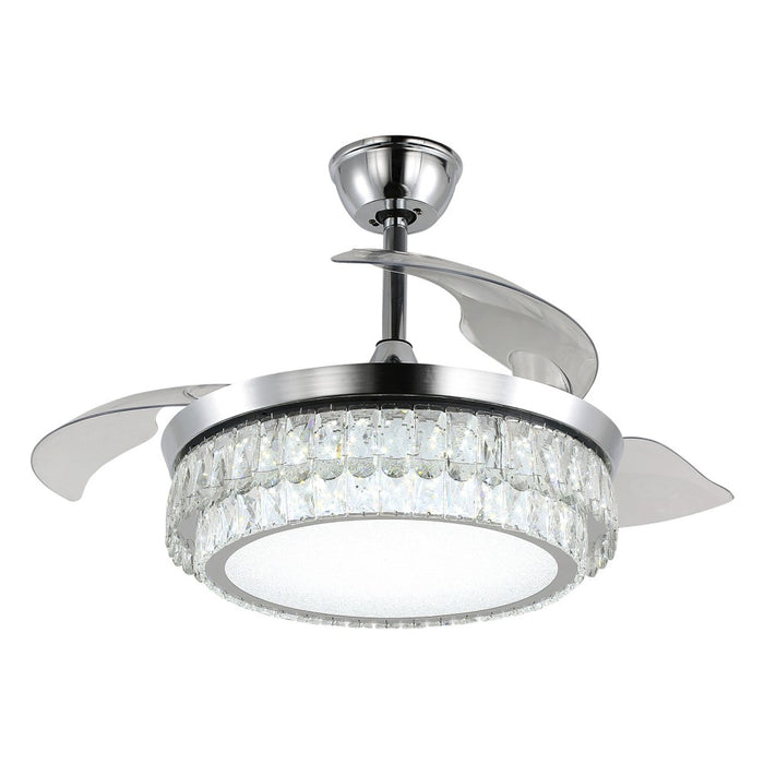 Windora Celestia 42" Crystal Chandelier DC Ceiling Fan w/ 3CCT Dimmable LED