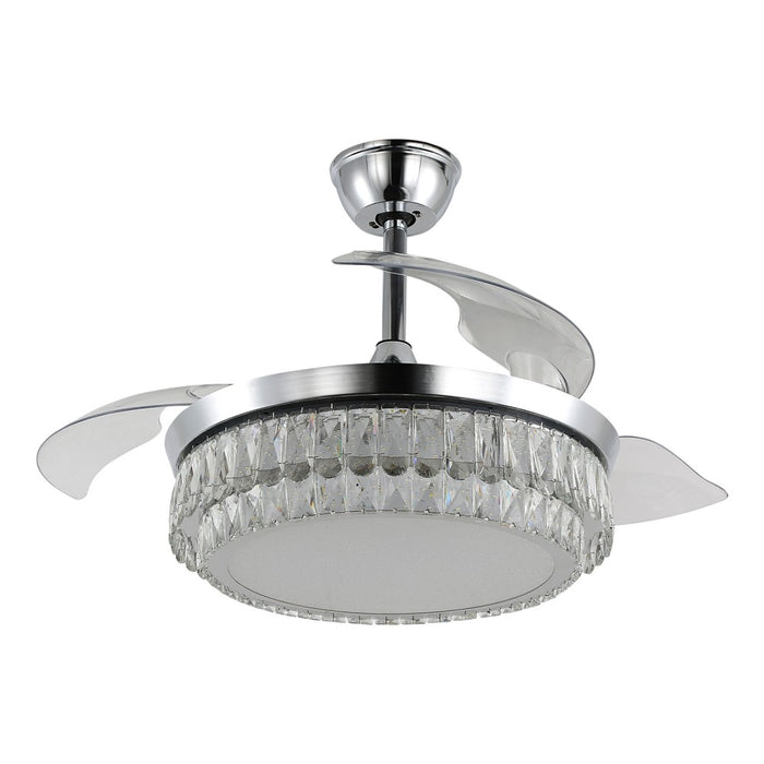 Windora Celestia 42" Crystal Chandelier DC Ceiling Fan w/ 3CCT Dimmable LED