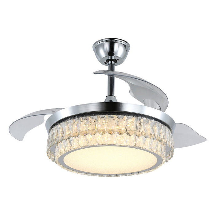 Windora Celestia 42" Crystal Chandelier DC Ceiling Fan w/ 3CCT Dimmable LED