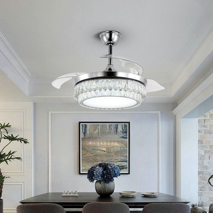 Windora Celestia 42" Crystal Chandelier DC Ceiling Fan w/ 3CCT Dimmable LED