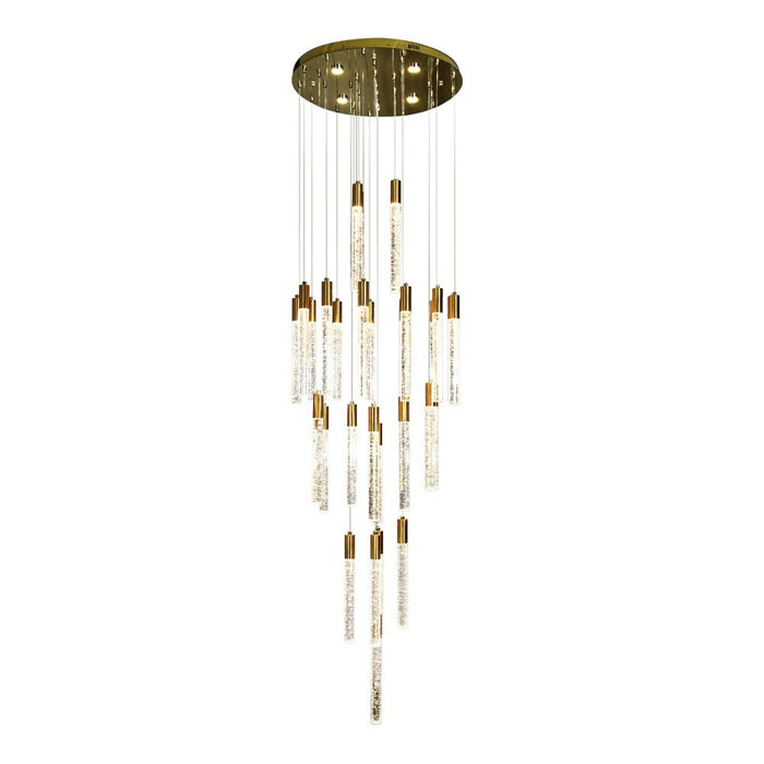 Aroha 30-Head Spiral Crystal Chandelier – Tri-Colour