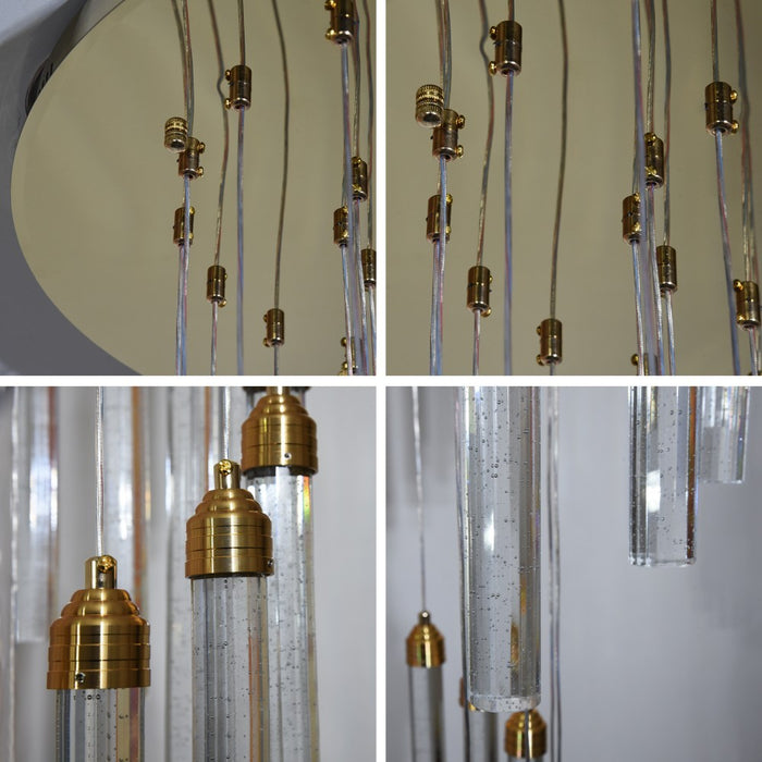 Kaia 30-Head Spiral Crystal Chandelier – Tri-Colour