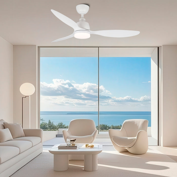 Windora Zephyr 52" Modern DC Ceiling Fan with 3CCT LED Dimmable Light
