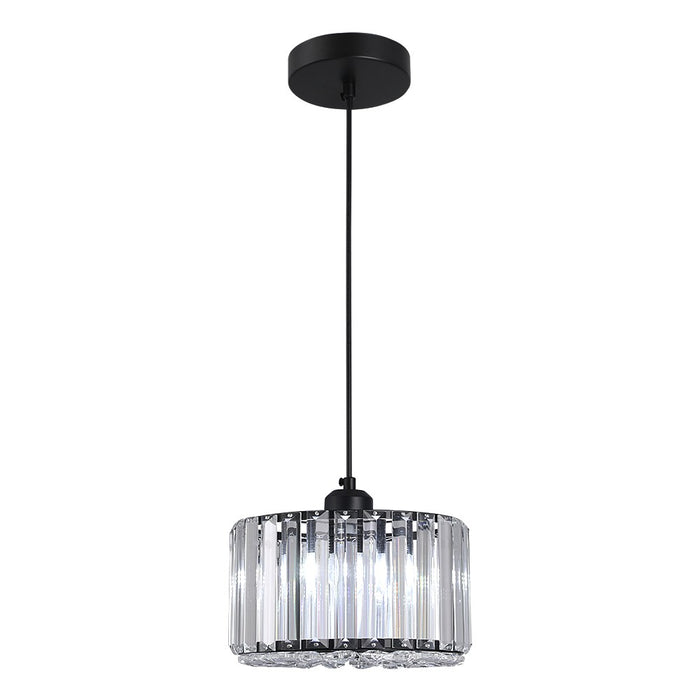 Aria Crystal Pendant Light – 3CCT E27 Ceiling Fixture Rose Gold/Black