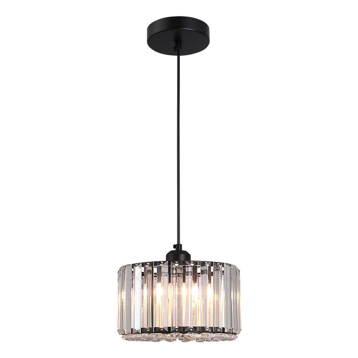 Aria Crystal Pendant Light – 3CCT E27 Ceiling Fixture Rose Gold/Black