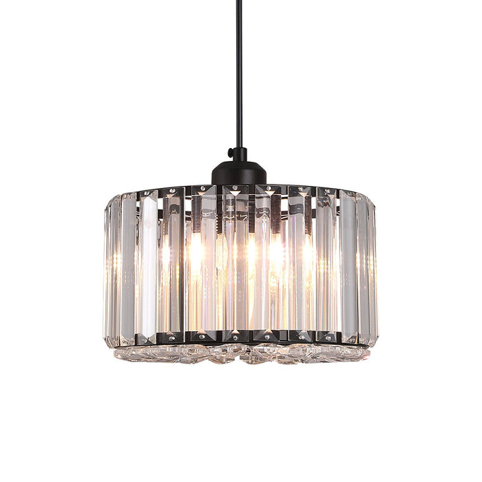 Aria Crystal Pendant Light – 3CCT E27 Ceiling Fixture Rose Gold/Black