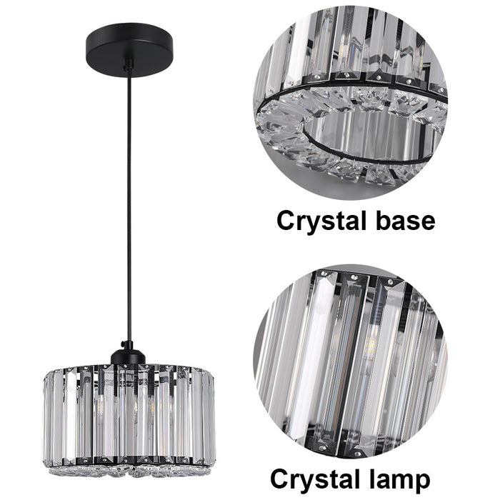 Aria Crystal Pendant Light – 3CCT E27 Ceiling Fixture Rose Gold/Black