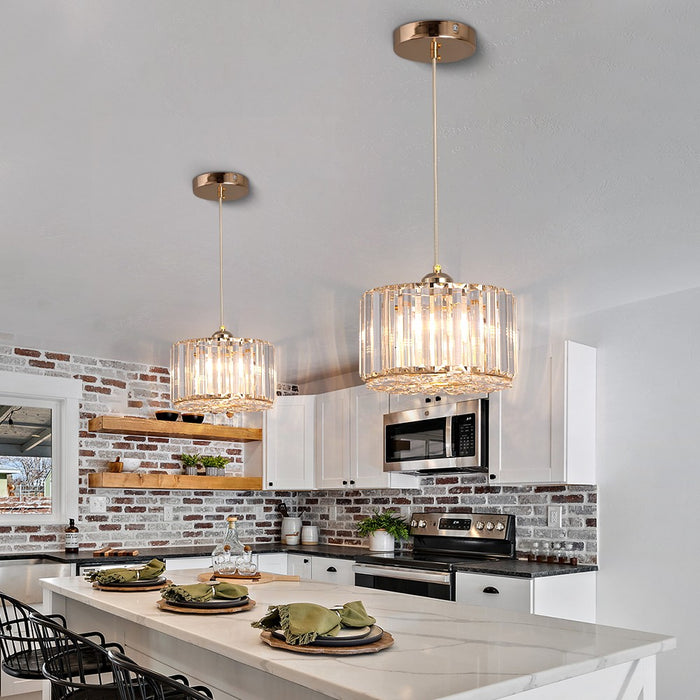 Aria Crystal Pendant Light – 3CCT E27 Ceiling Fixture Rose Gold/Black