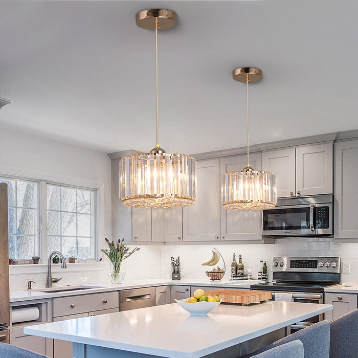 Aria Crystal Pendant Light – 3CCT E27 Ceiling Fixture Rose Gold/Black