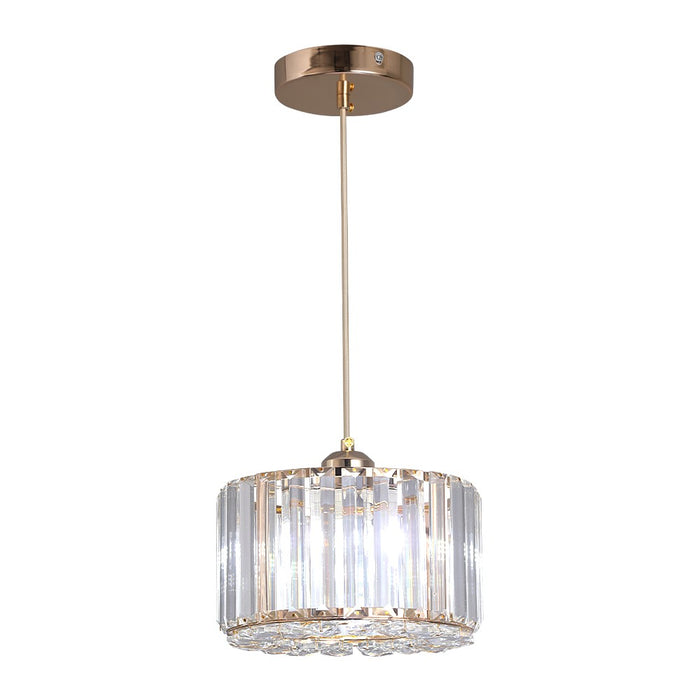 Aria Crystal Pendant Light – 3CCT E27 Ceiling Fixture Rose Gold/Black